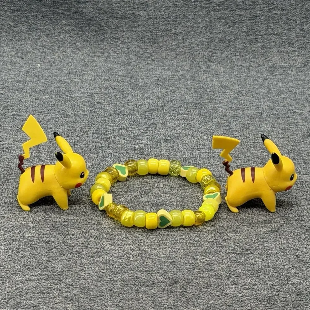 2018 Pokemon Pikachu Pichu Gashapon Figure Bracelet Mini Toy 3pc Set